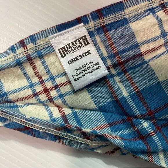 Duluth Trading Co Free Swingin Dog Lovin Flannel blue Plaid Bandana collar - Picture 3 of 6